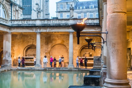 Drinks around the Great Bath at the Roman Baths
