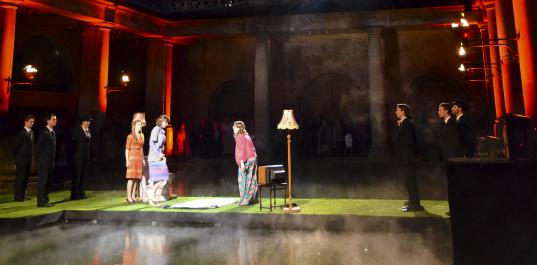 Theatrical production inside the Great Bath, Julian Foxton