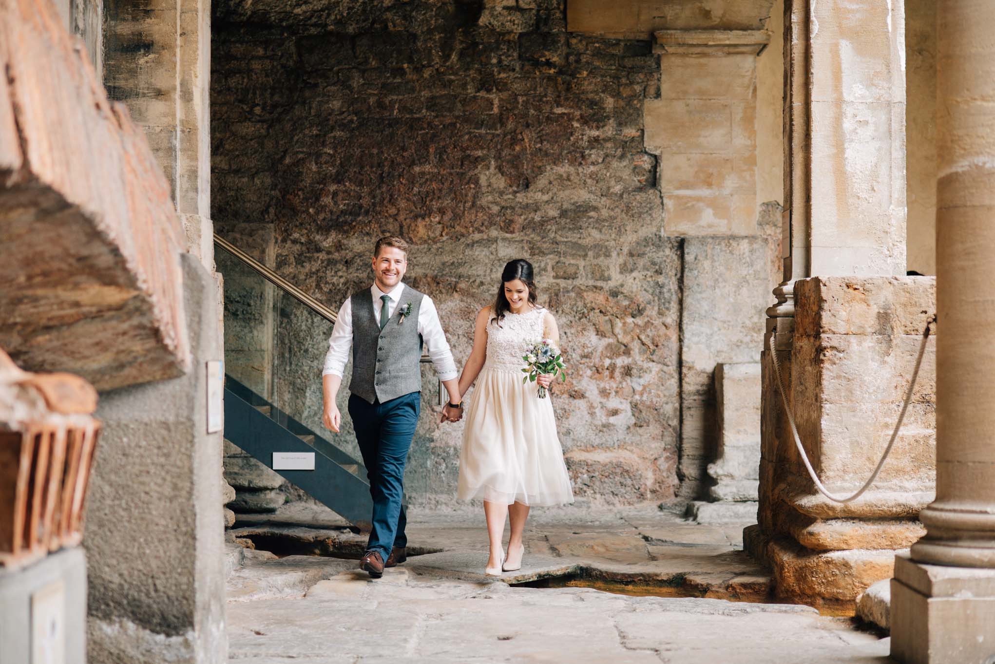 Couple arriving together for a wedding ceremony