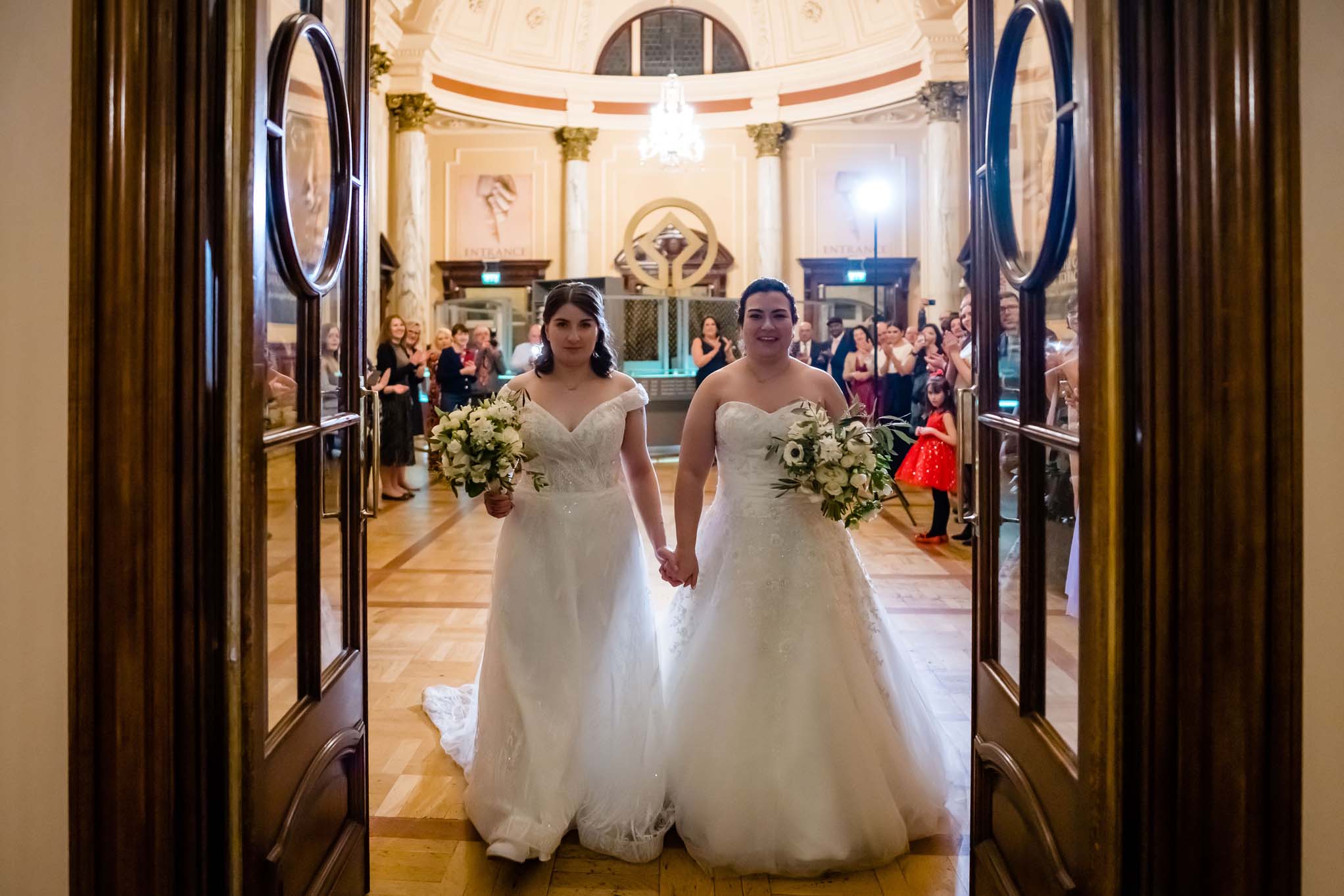 Wedding couple leaving the Reception Hall