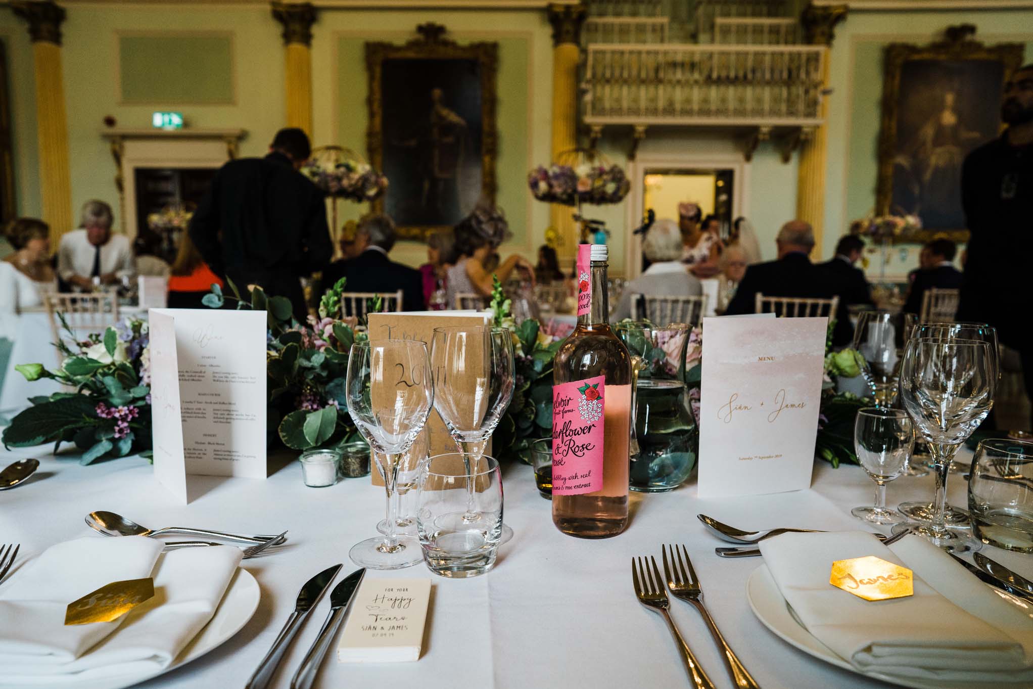 Top table, dressed ready for a wedding breakfast