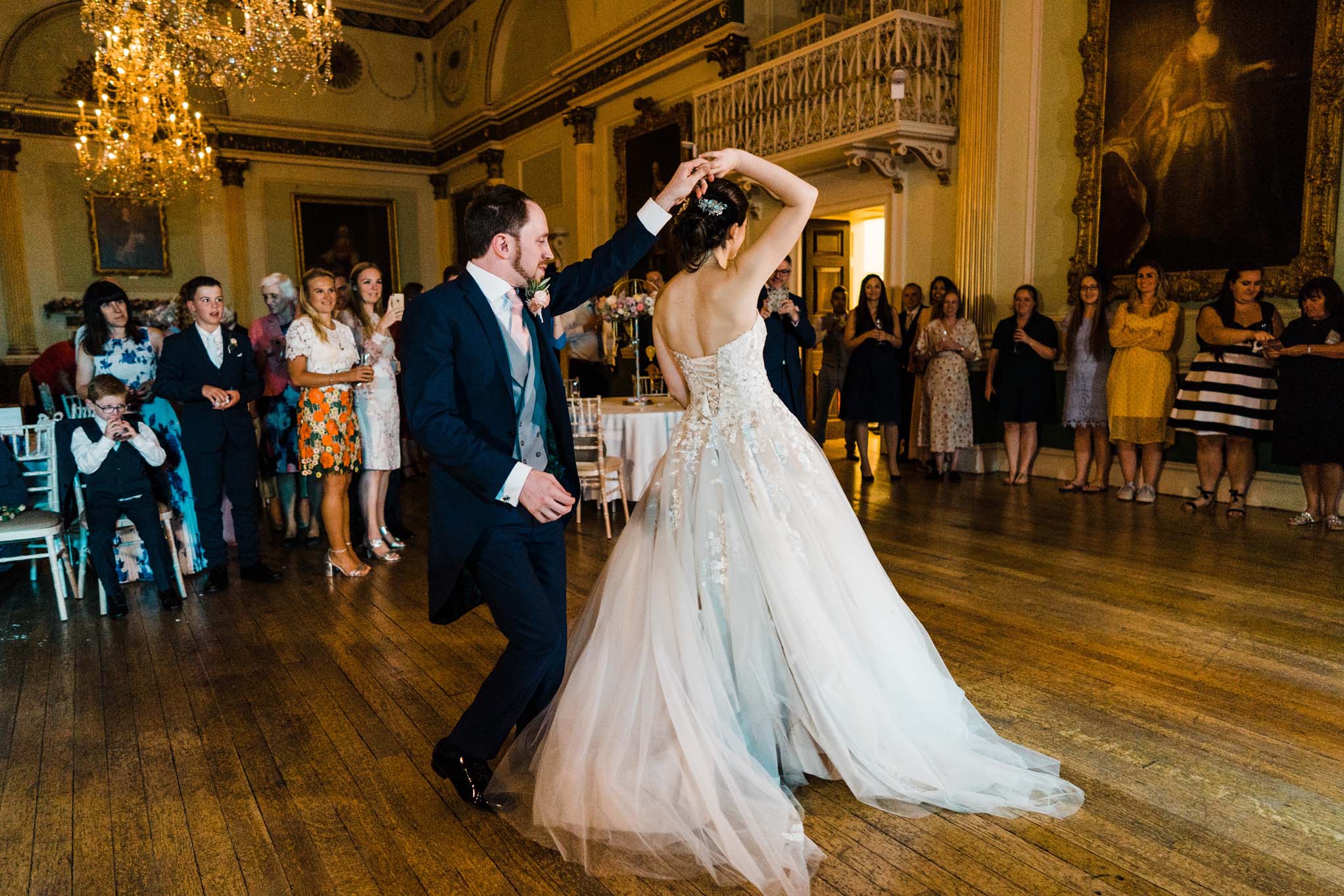 Wedding couple enjoying their first dance