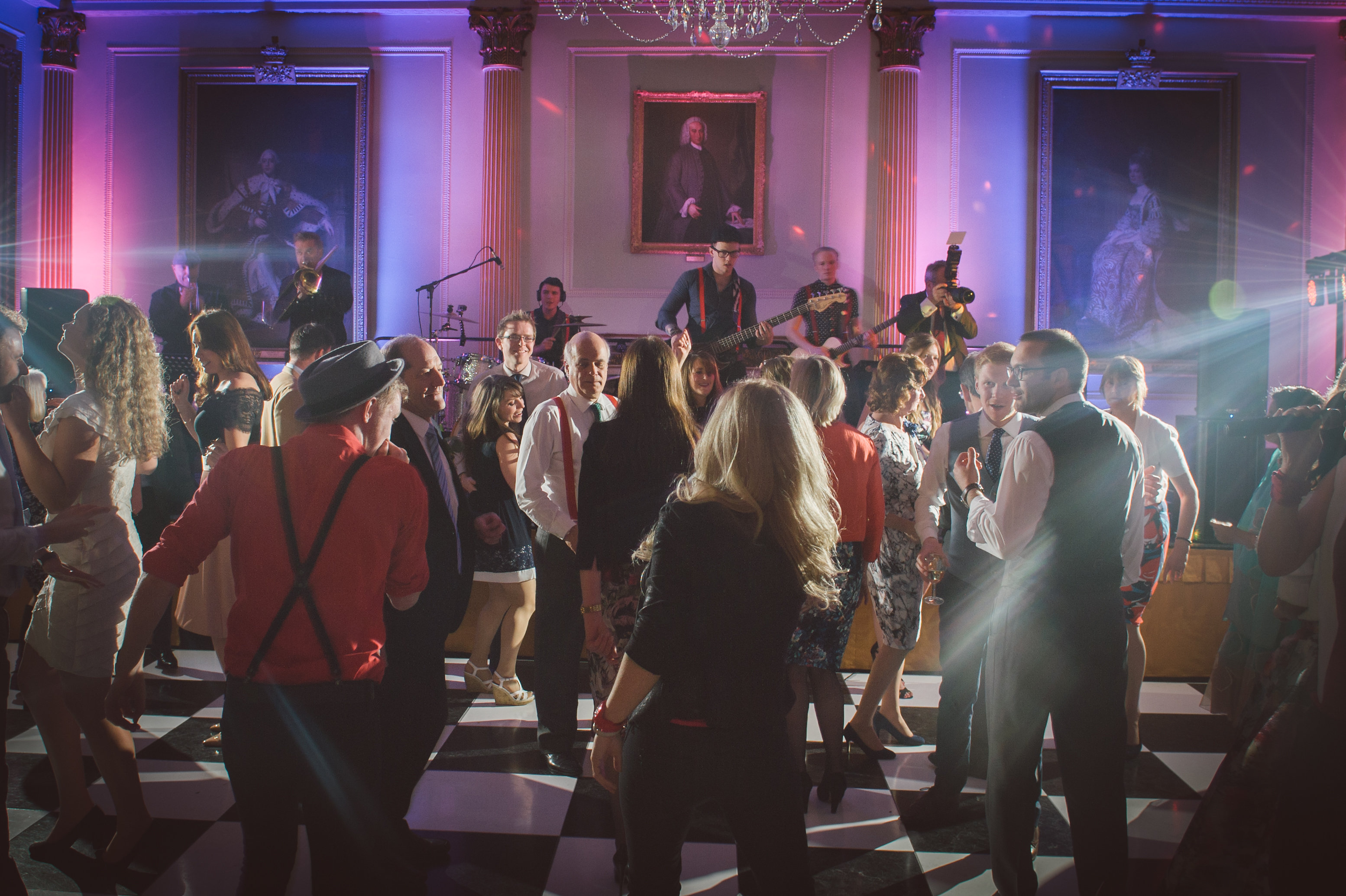 Band playing in the Banqueting Room, guests dancing