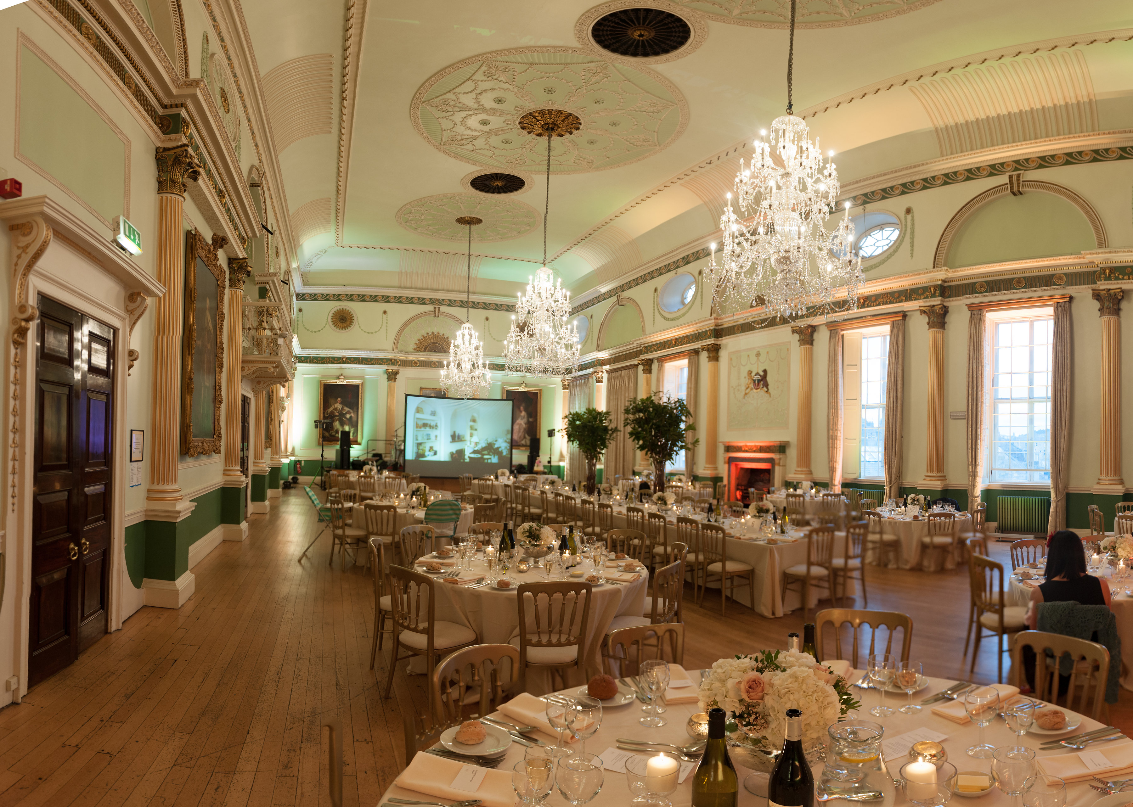 Banqueting Room ready for a wedding reception