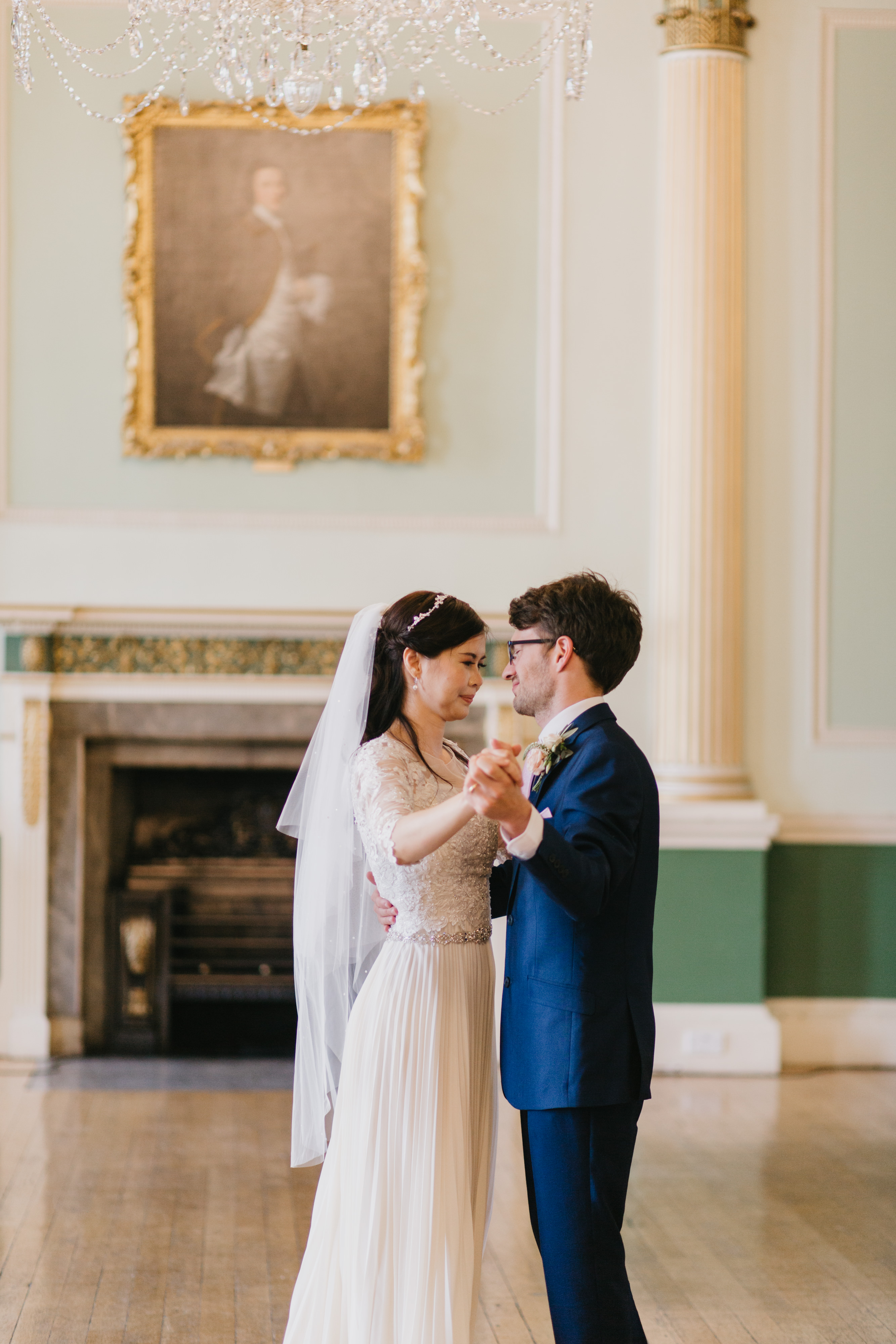 Wedding couple enjoy their first dance