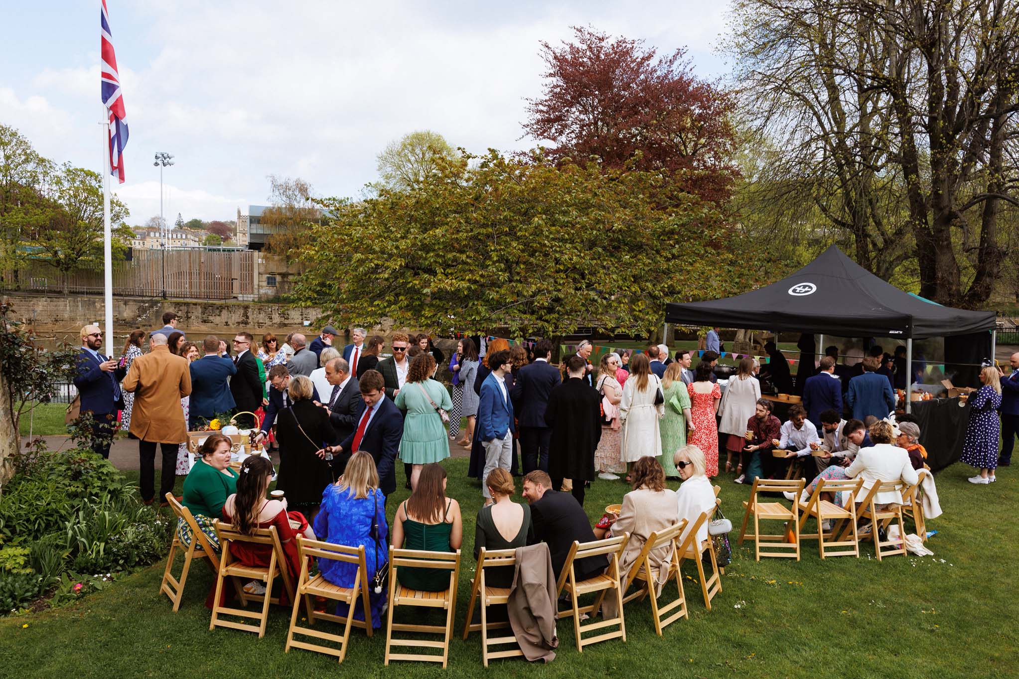 Wedding party in Parade Gardens