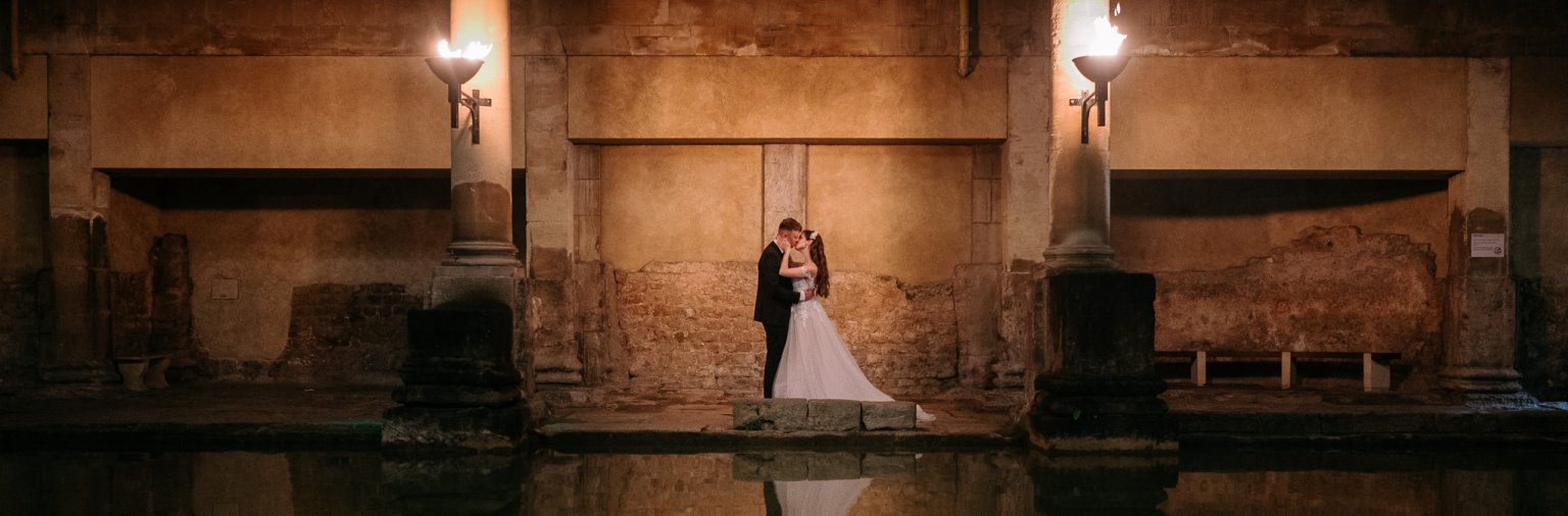 Wedding Couple at the Roman Baths, Amy Sanders
